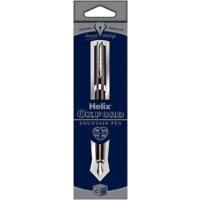 Helix Oxford Fountain Pen Graphite Barrel Medium Blue