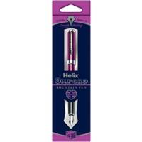Helix Oxford Fountain Pen Pink Barrel Medium Blue