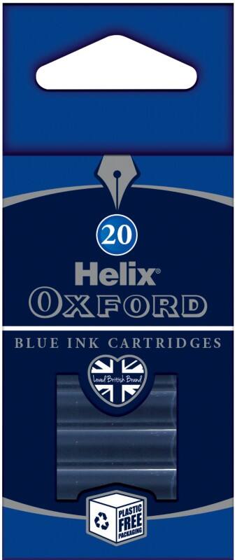 OXFORD Ink Cartridge Refills Blue Pack of 20