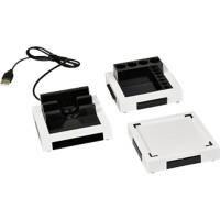 Monolith Modular Smart Desk Organiser System White, Black 9.3 x 9.3 x 4.1 cm