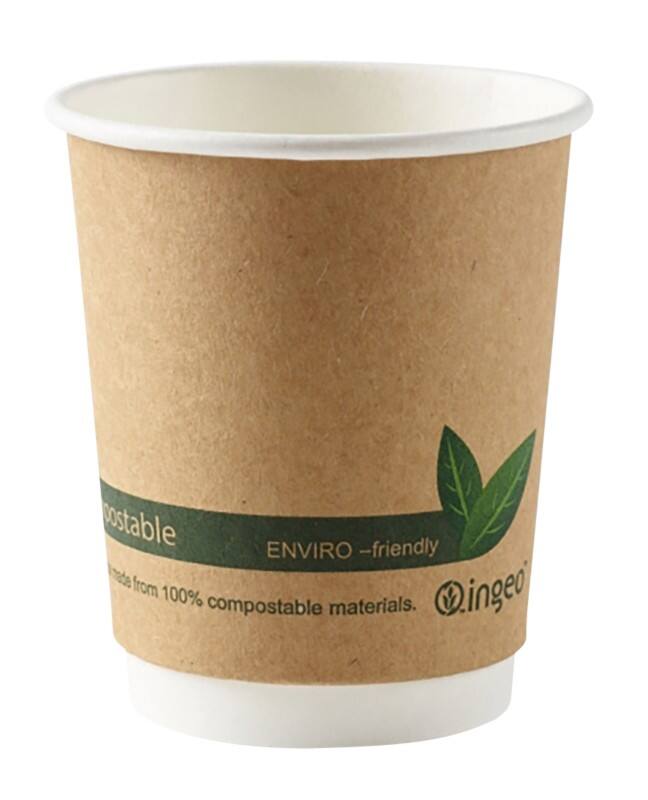 DISPO Cups Compostable Paper 227ml Brown Pack of 25