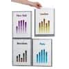 Paperflow Wall Mountable Picture Frame A4 322 x 23.0 x 237 mm Aluminium Pack of 4