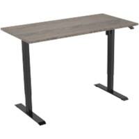 euroseats Logan Rectangular Electronically Height Adjustable Sit Stand Desk Oak Metal Black 1,600 x 800 x 750 - 1,235 mm