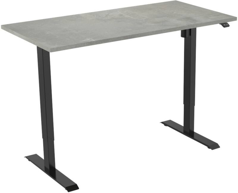 euroseats 1-Motor Sit Stand Desk Rectangular White Concrete T-Foot 1,600 (W) x 800 (D) x 1,235 (H) mm Metal