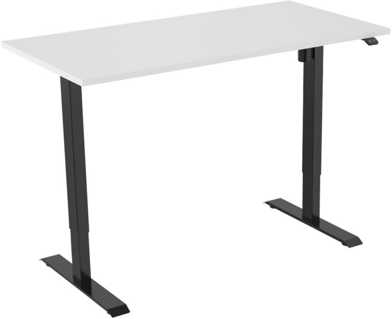 euroseats 1-Motor Sit Stand Desk Rectangular White T-Foot 1,600 (W) x 800 (D) x 1,235 (H) mm Metal