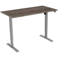 euroseats Logan Rectangular Electronically Height Adjustable Sit Stand Desk Oak Metal Grey 1,600 x 800 x 750 - 1,235 mm