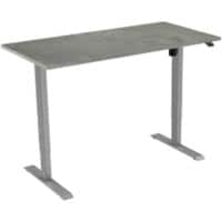 euroseats Oxyd Rectangular Electronically Height Adjustable Sit Stand Desk Metal Grey 1,600 x 800 x 750 - 1,235 mm