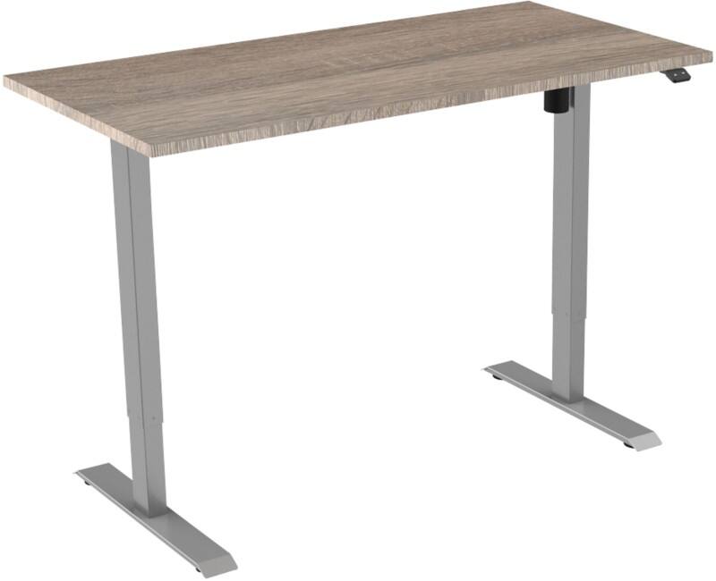 euroseats 1-Motor Sit Stand Desk Rectangular White Oak T-Foot 1,600 (W) x 800 (D) x 1,235 (H) mm Metal
