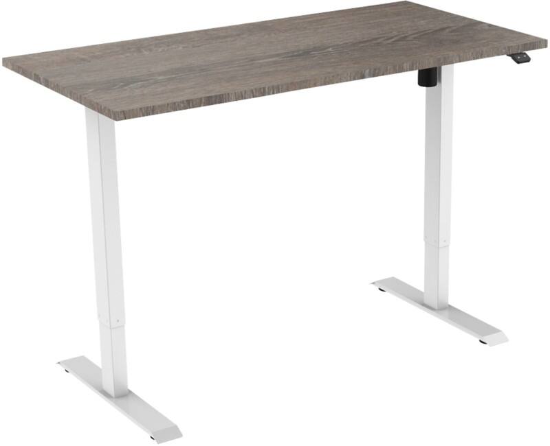 euroseats 1-Motor Sit Stand Desk Rectangular White Oak T-Foot 1,600 (W) x 800 (D) x 1,235 (H) mm Metal