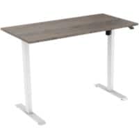 euroseats Logan Rectangular Electronically Height Adjustable Sit Stand Desk Oak Metal White 1,600 x 800 x 750 - 1,235 mm