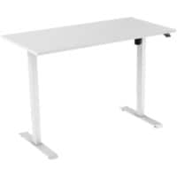euroseats Electronically Height Adjustable Sit Stand Desk Rectangular Oak Metal White T-Foot 1,600 x 800 x 1,235 mm