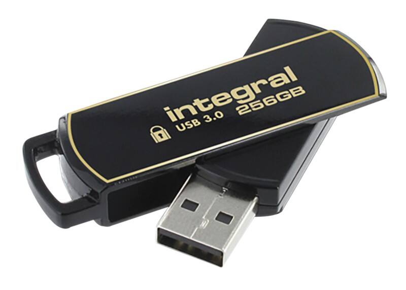 Integral Secure 360 Flash Drive 256 GB Black, Gold