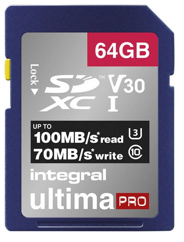 Integral SDXC Flash Memory Card UltimaPRO V30 64 GB