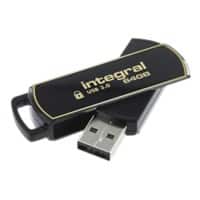 Integral Secure 360 Flash Drive 64 GB USB 3.0 Black, Gold  