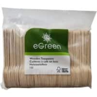 eGreen Disposable Spoon Wood Brown 110 mm Pack of 100