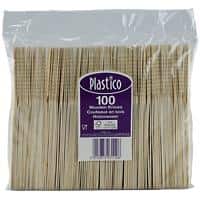 Plastico Disposable Knives Birchwood 2.1 x 0.2 x 16.5cm Brown Pack of 100
