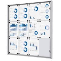 SHOWDOWN Economy Lockable Notice Board Wall Mounted 93.1 (W) x 96.3 (H) cm Silver