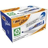 BIC 1751 Whiteboard Marker Blue Medium Chisel 3.7 - 5.5 mm 51% Recycled Pack of 12