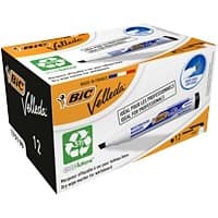 BIC 1751 Whiteboard Marker Black Medium Chisel 3.7 - 5.5 mm 51% Recycled Pack of 12