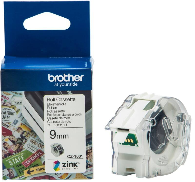 Brother CZ-1001 Authentic Label Tape Self Adhesive White 9 mm  x 5m