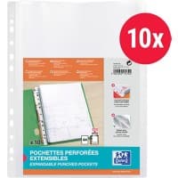 OXFORD Punched Pockets A4 Smooth Transparent 180 microns Polypropylene Up 11 Holes Pack of 10