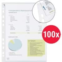 OXFORD Quick In Punched Pockets A4 Smooth Transparent 75 microns Polypropylene Top 11 Holes Pack of 100