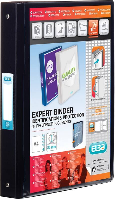 ELBA Vision 25 mm Ring Binder PVC (Polyvinyl Chloride) A4+ 4 Rings Black