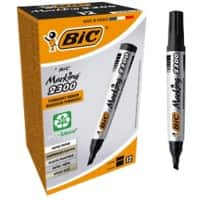 BIC Marking 2300 Permanent Marker 51 % Recycled Medium Chisel 3.7 - 5.5 mm Black 12 Pieces 