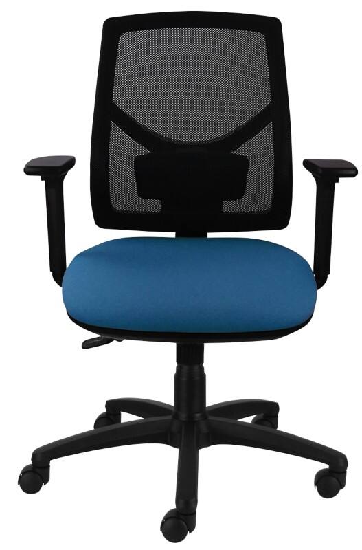 Office Chair Synchro Tilt Mesh Fabric Height-Adjustable Armrest Black, Blue 150 kg Breeze 2