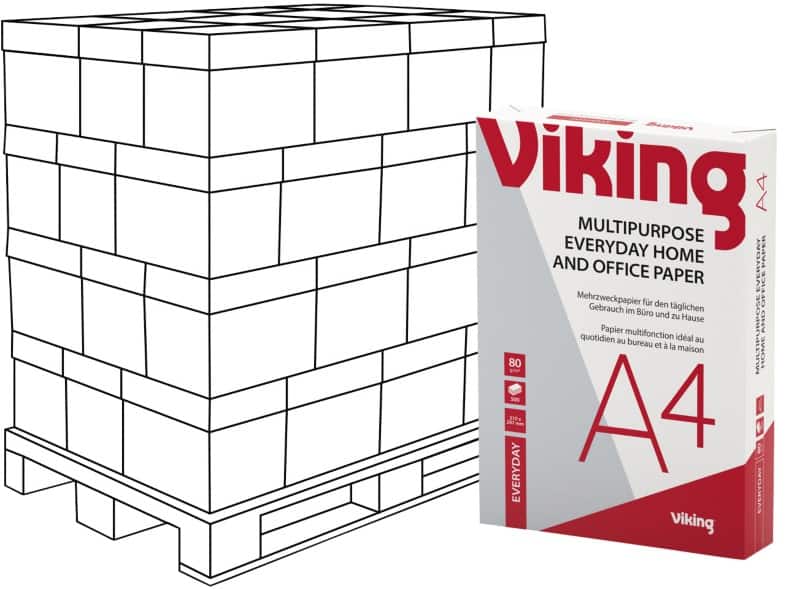 Viking Everyday A4 Printer Paper White 80 gsm Smooth 500 Sheets Pack of 240