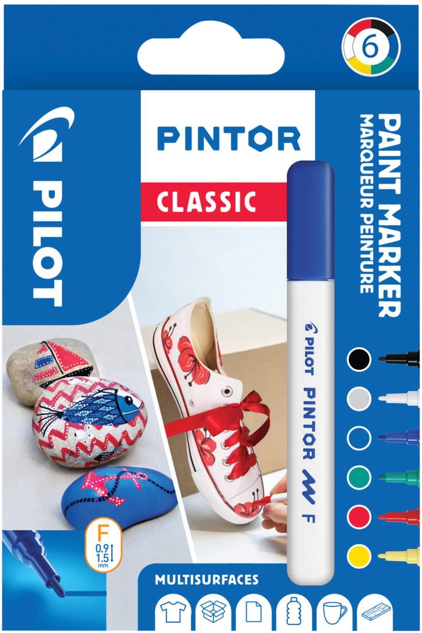 Pilot Pintor Classic Paint Marker Fine Bullet Assorted Pack of 6