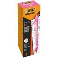 BIC Gel-ocity Quick Dry Retractable Gel Pen Pink 0.3 mm Medium Rollerball Refillable Pack of 12