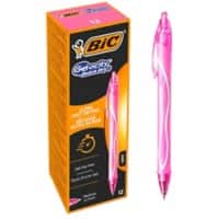 BIC Gel Rollerball Pen Gel-ocity Quick Dry 0.30 mm Pink Pack of 12