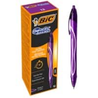 BIC Gel-ocity Quick Dry Gel Rollerball Pen Medium 0.4 mm Purple Pack of 12