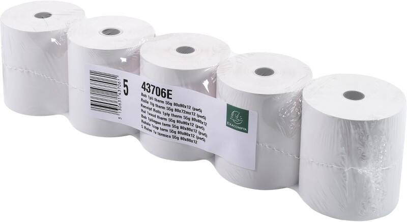 Exacompta Thermal Roll 80 mm 48 gsm Pack of 5