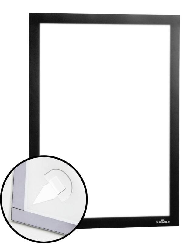 DURABLE DURAFRAME Wallpaper A4 Display Frame Magnetic Black Adhesive PVC (Polyvinyl Chloride) 484301 25 (W) x 0.3 (D) x 32.5 (H) cm 484301
