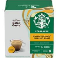 Starbucks Espresso Blonde Roast Caffeinated Ground Coffee Pods Box 5.5 g Pack of 12