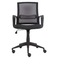 Realspace Espoo Office Chair Basic Tilt Mesh, Fabric Fixed with Armrest and Adjustable Seat Black 110 kg