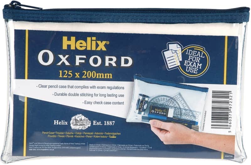 OXFORD Pencil Case PVC 125 x 200 mm Clear