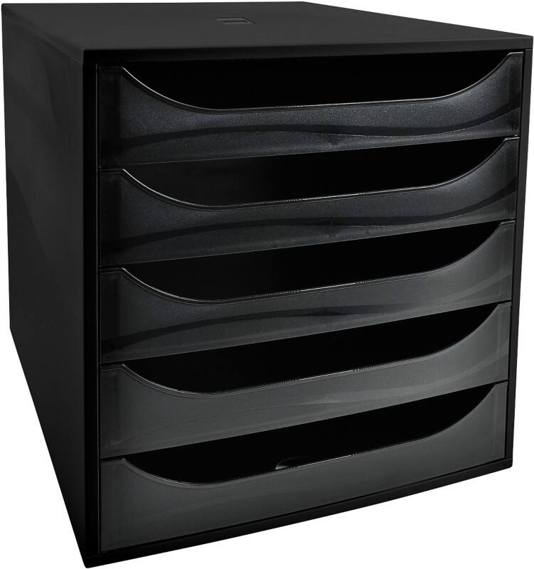 Viking Desktop Drawers PS (Polystyrene) Black 5 Drawers 28.4 x 34.8 x 29 cm A4+