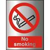 Prohibition Sign No Smoking Acrylic Self Adhesive Silver, Red 20 x 15 cm