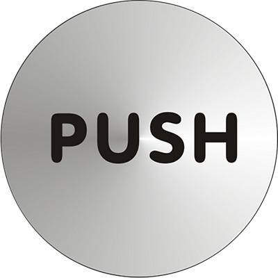 Office Sign Push Stainless steel 72mm Diameter