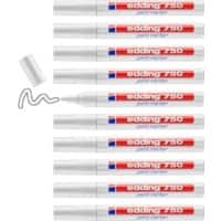 edding 750 Permanent Paint Marker White Medium Bullet 2 - 4 mm Water-Resistant Pack of 10