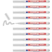 edding 751 Permanent Paint Marker White Medium Bullet 1 -2 mm Pack of 10