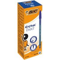BIC Cristal Exact Ballpoint Pen Blue Extra Fine 0.28 mm Non Refillable Pack of 20