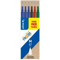 Pilot Fixion Pen Refills 0.7 mm Black,Blue,Green,Red Pack of 6