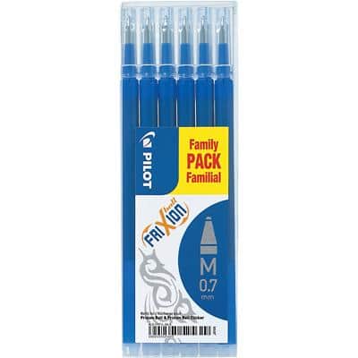 Pilot Frixion Pen Refill 0.7 mm Blue Pack of 6
