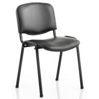 Dynamic Stacking Chair ISO Without Arms Bonded Without Arms leather Black Seat, Black Frame