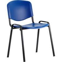Dynamic Stacking Chair ISO Without Arms Plastic Blue Seat, Black Frame