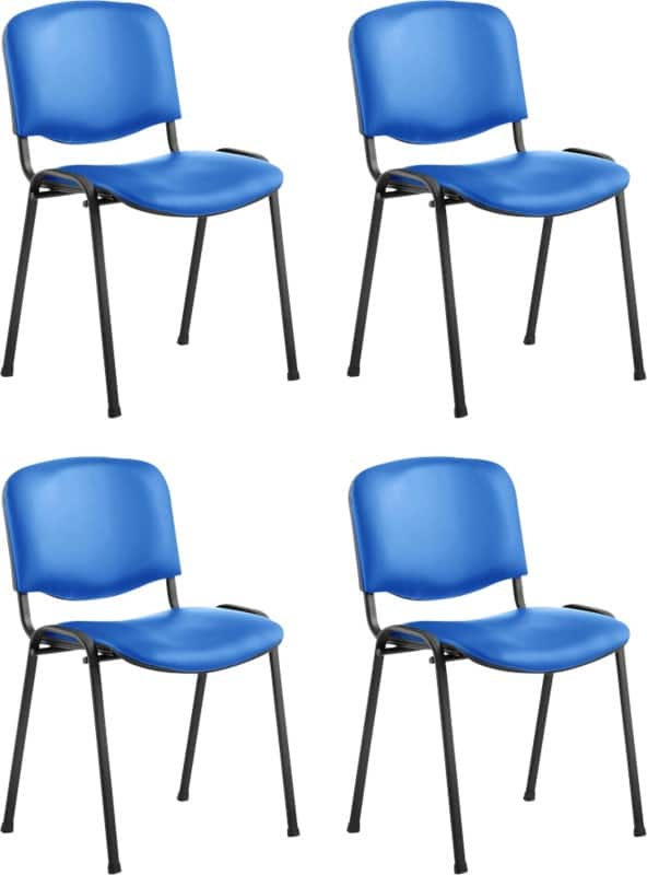 Dynamic Stacking Chair Iso Blue with Black Frame Pack of 4